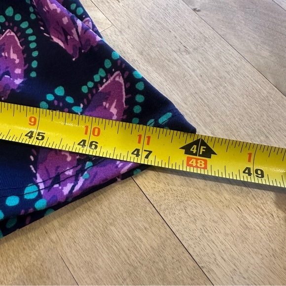 NWT LuLaRoe Floral Scribble XL Madison Skirt Unicorn Pockets Purple Teal Navy - Picture 7 of 10